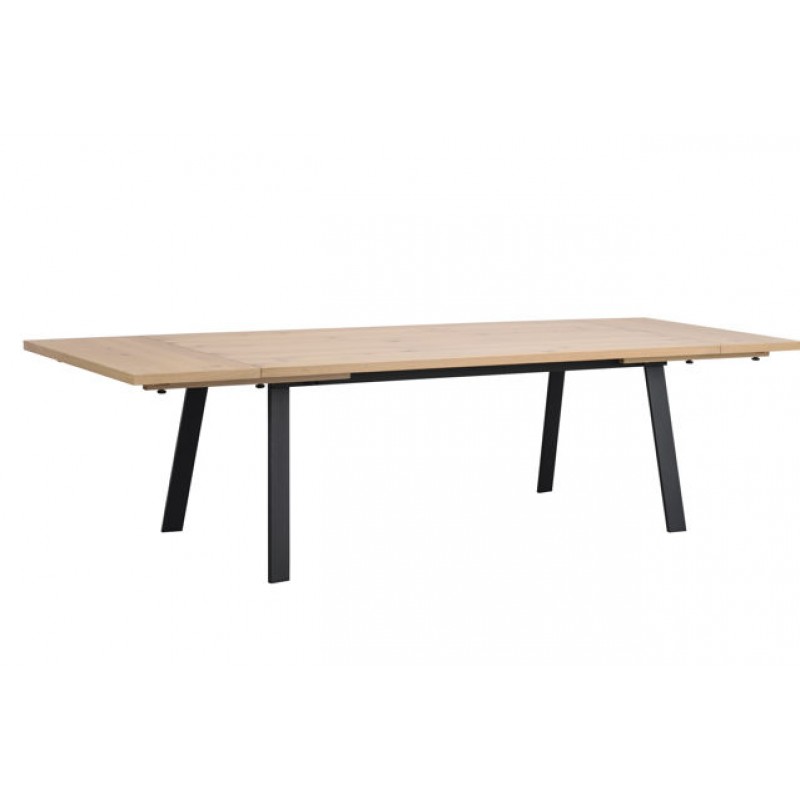 ROWICO Winnipeg Extending Dining Table Whitewash/Black